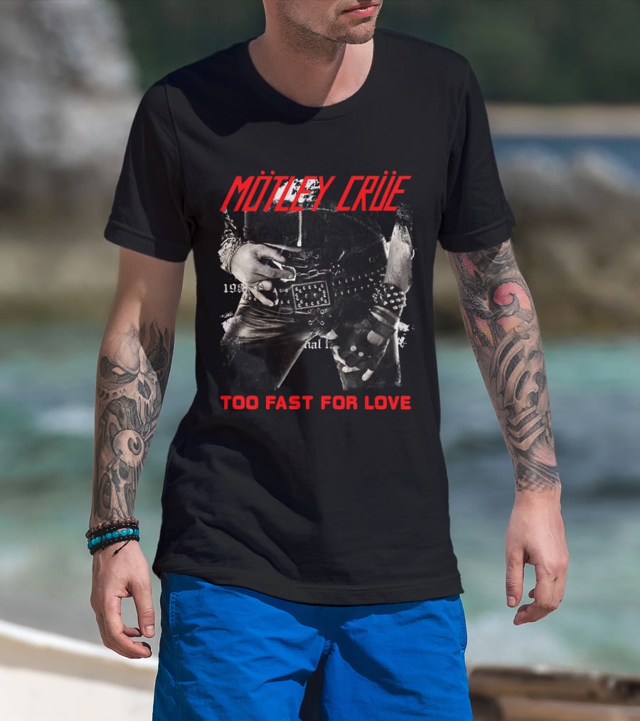 Mötley Crüe Too Fast For Love 1981 Album Cover T-Shirt