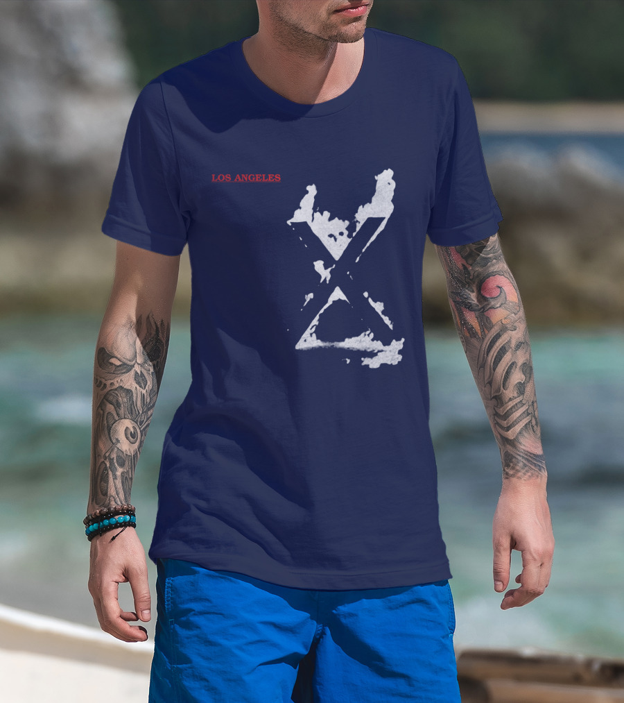 X Los Angeles Vintage Style Black T-Shirt