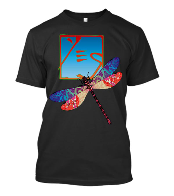 Yes Logo With Colorful Dragonfly Artwork T-Shirt