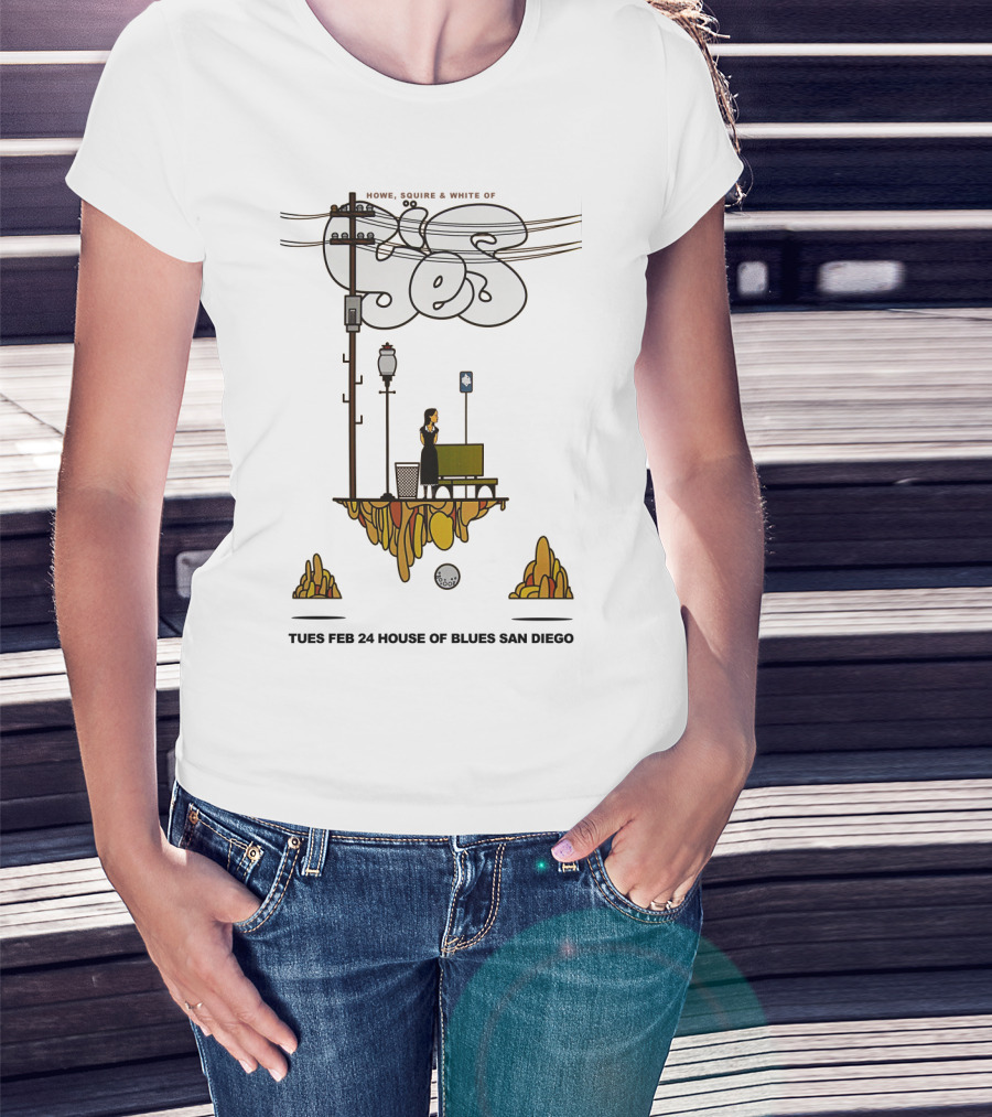 Howe Squire White Of Yes Tues Feb 24 House Of Blues San Diego T-Shirt