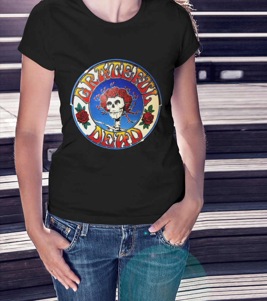 Grateful Dead Skeleton And Roses Circular T-Shirt