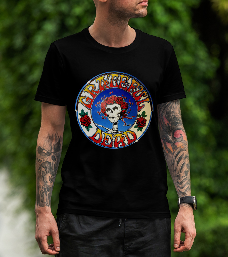 Grateful Dead Skeleton And Roses Circular T-Shirt