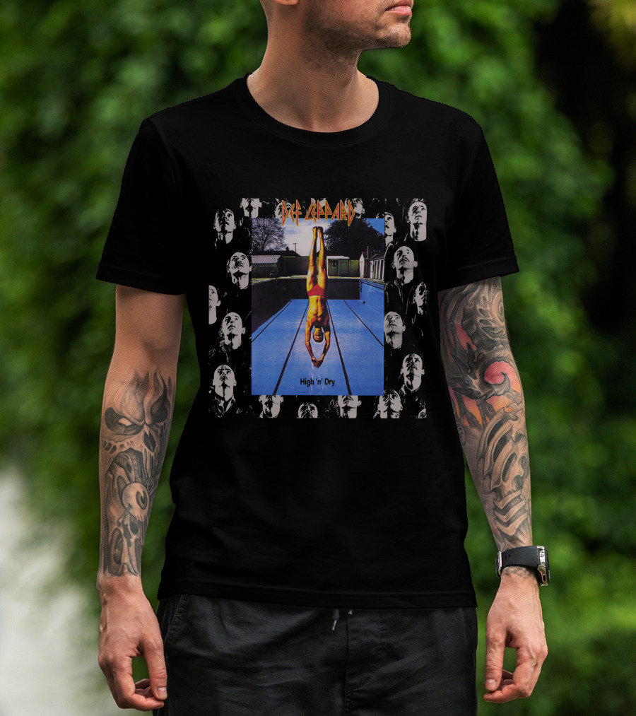 Def Leppard High 'N' Dry Diving Board Collage T-Shirt