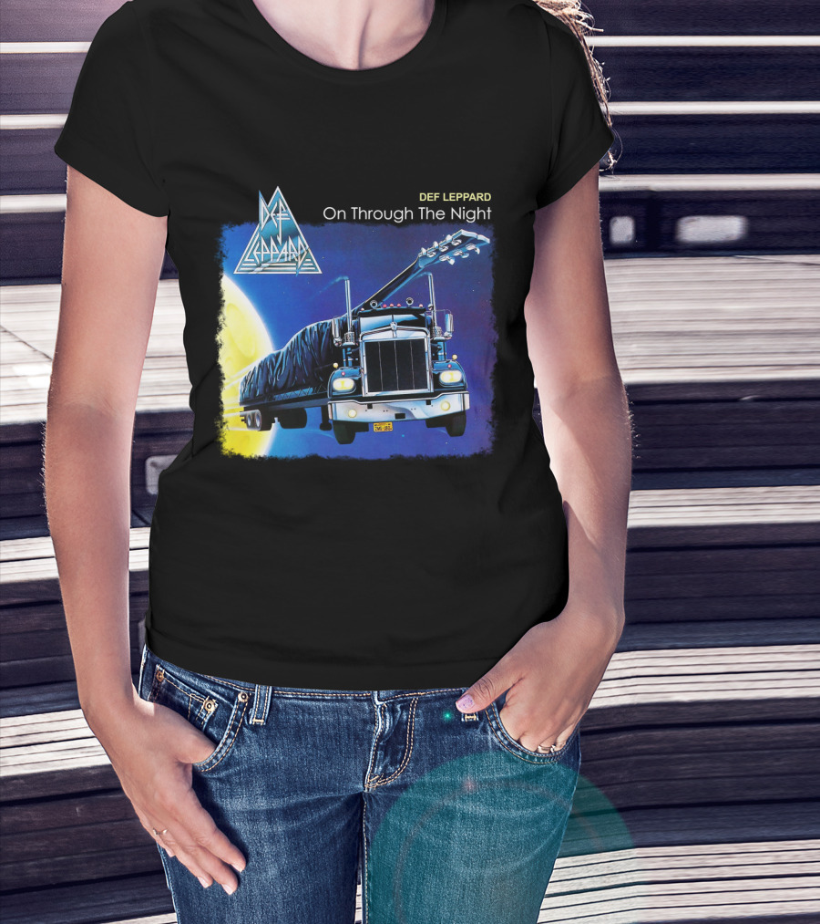 Def Leppard On Through The Night Truck And Moon T-Shirt