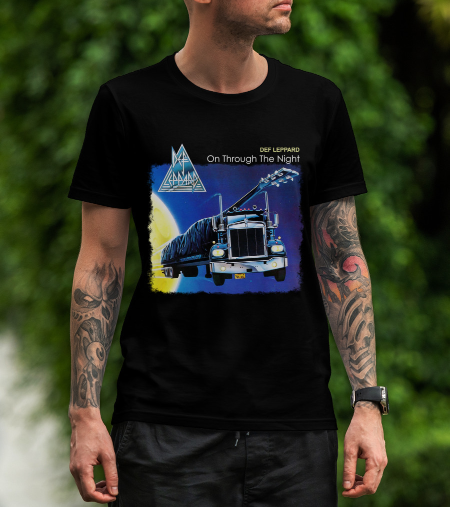 Def Leppard On Through The Night Truck And Moon T-Shirt