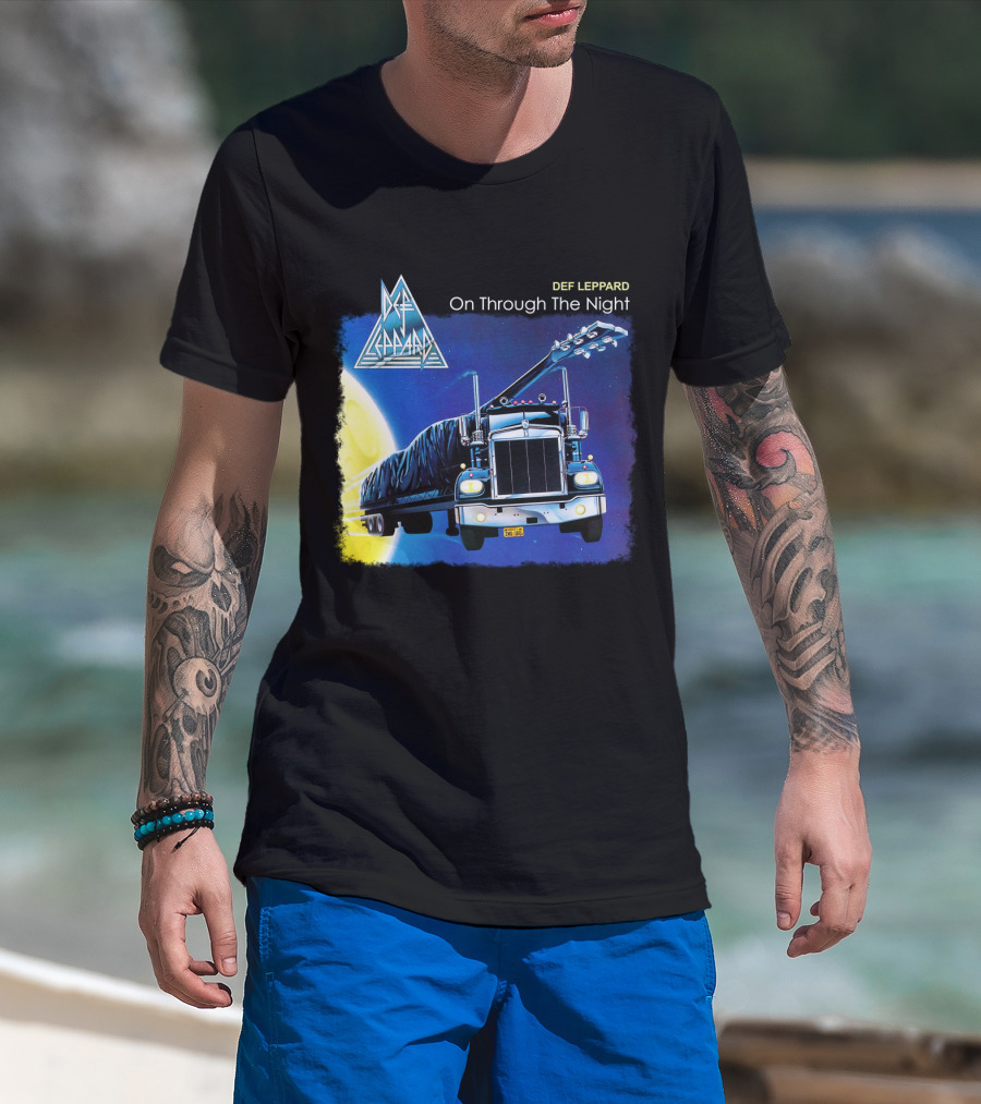 Def Leppard On Through The Night Truck And Moon T-Shirt