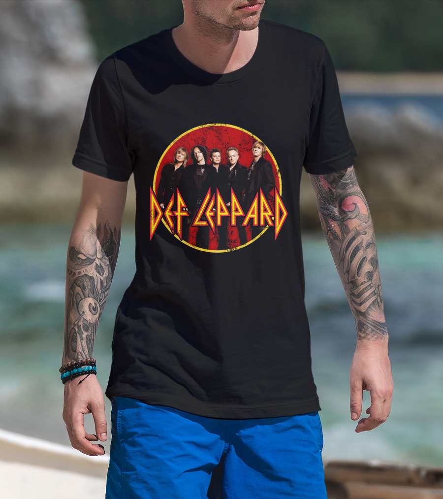 Def Leppard Band Logo And Members T-Shirt