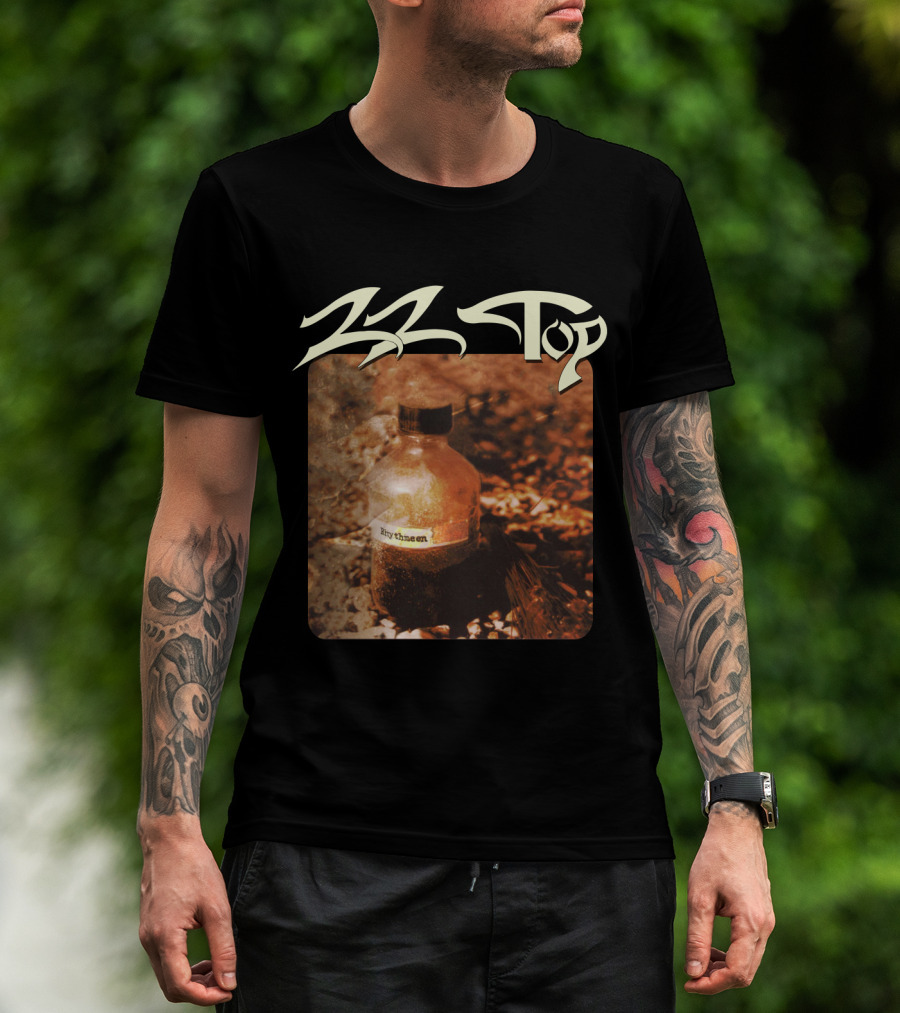 Zz Top Rhythmeen Bottle In Nature Scene T-Shirt