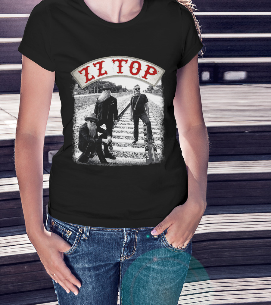 Zz Top Band On Railroad Tracks T-Shirt