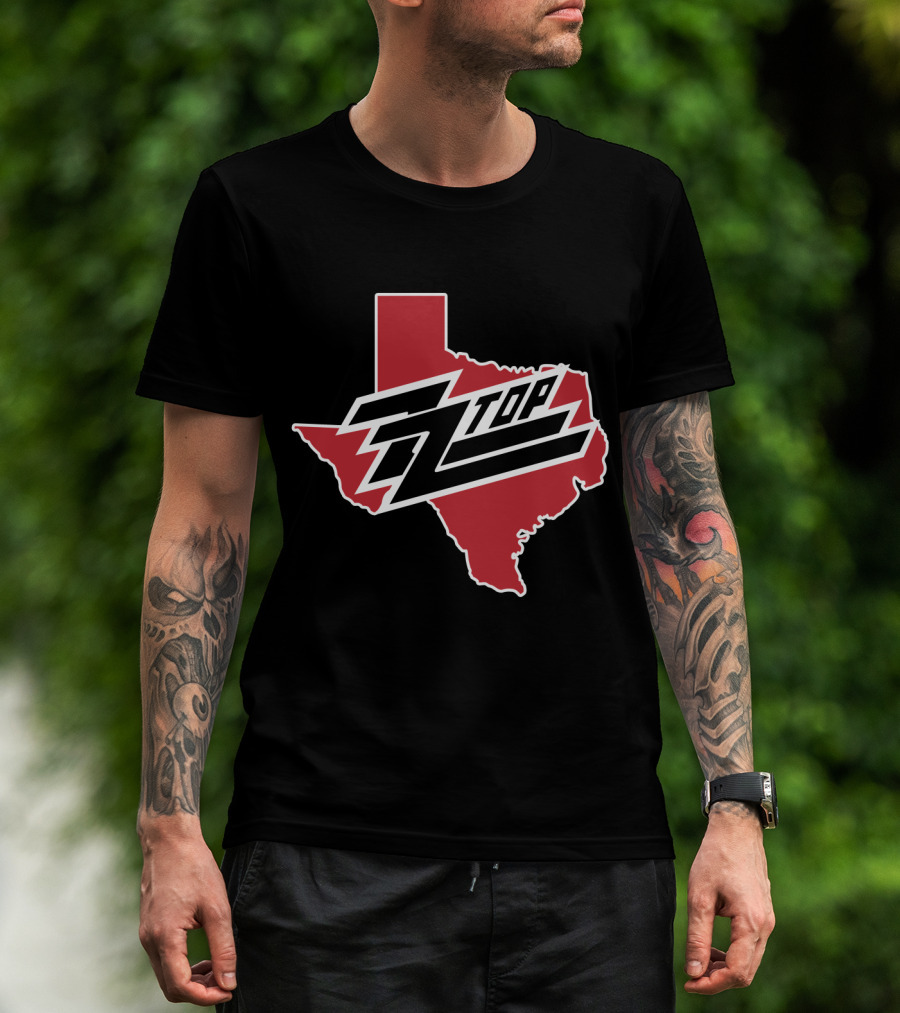 Zz Top Texas Red State Map T-Shirt