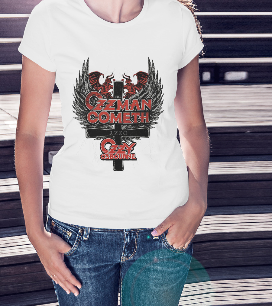 The Ozzman Cometh Ozzy Osbourne Oz 18 Winged Cross T-Shirt