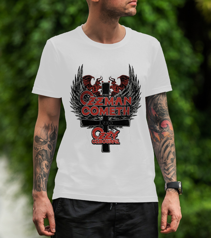 The Ozzman Cometh Ozzy Osbourne Oz 18 Winged Cross T-Shirt