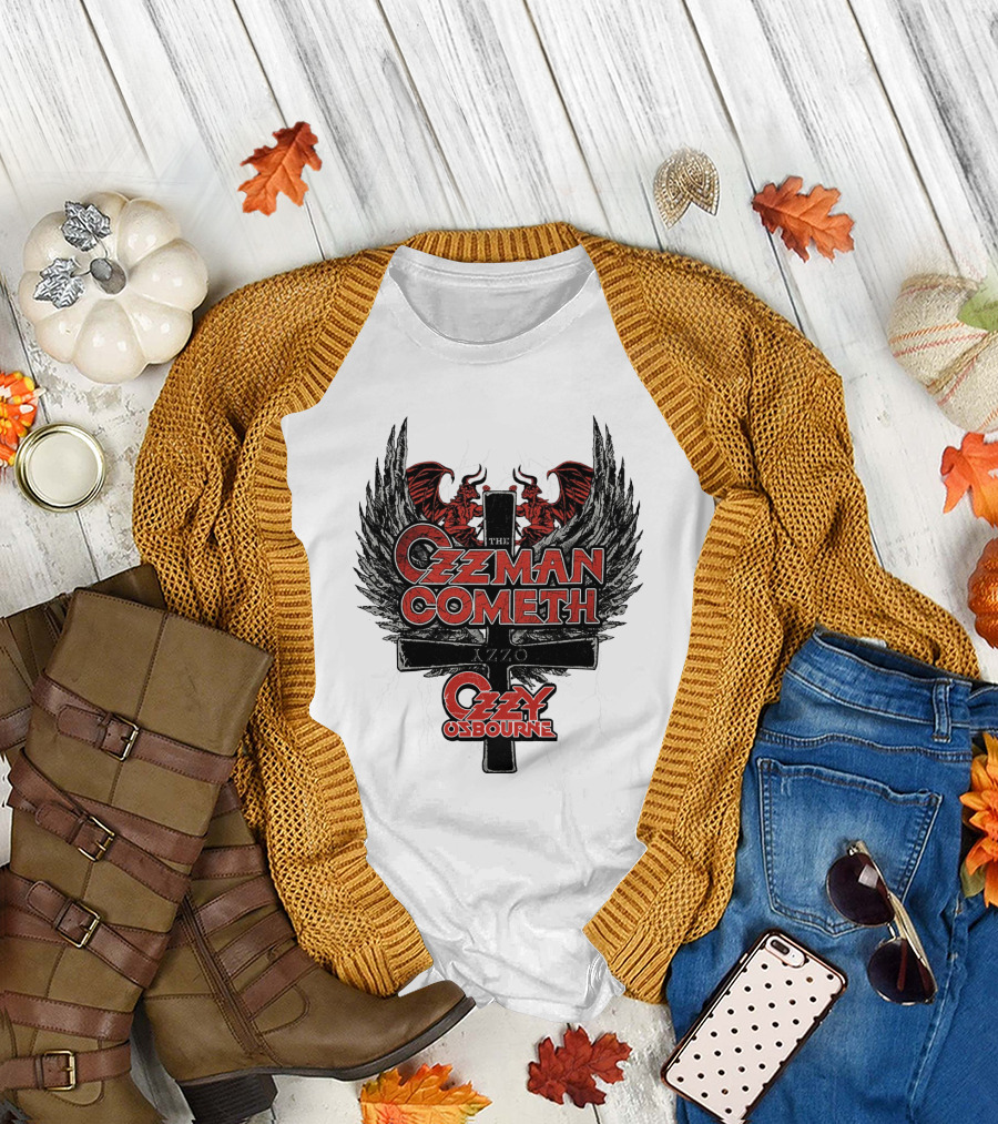 The Ozzman Cometh Ozzy Osbourne Oz 18 Winged Cross T-Shirt
