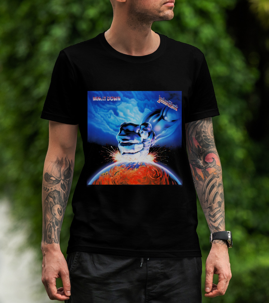 Rain It Down Judas Priest Fist Artwork T-Shirt