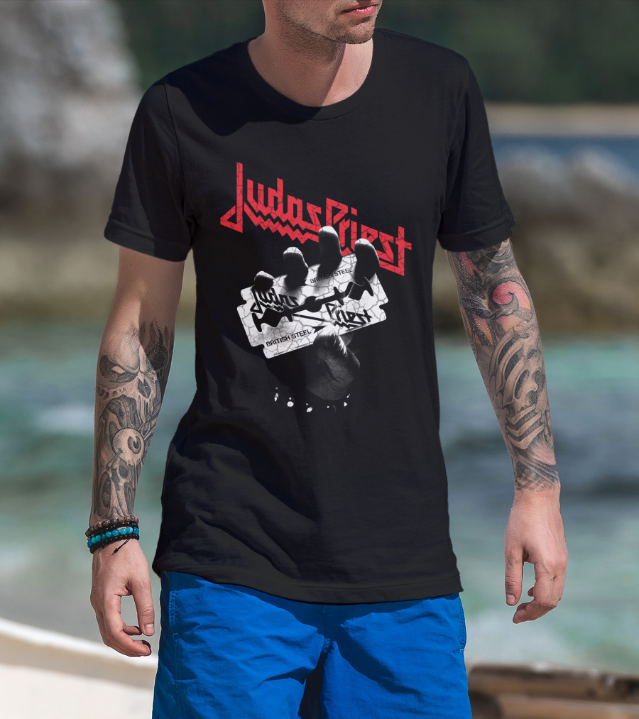 Judas Priest British Steel Razor Blade T-Shirt