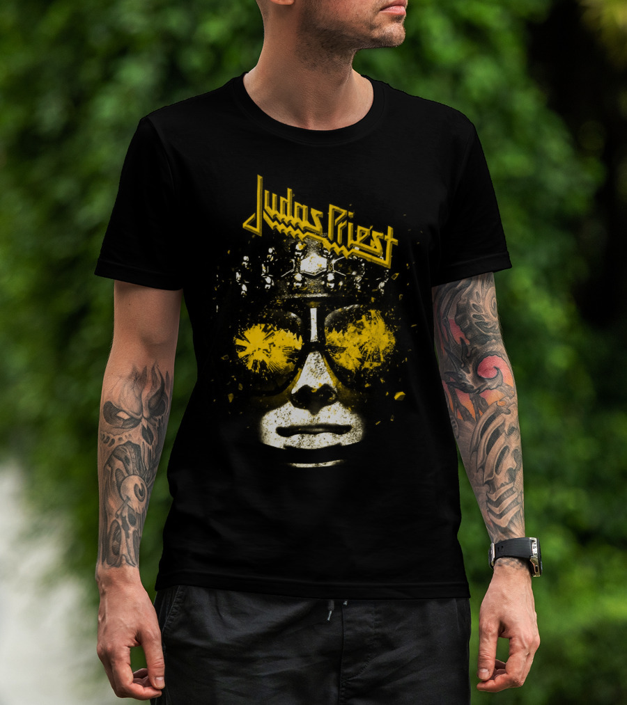 Judas Priest Metal Sunglasses Face Artwork T-Shirt
