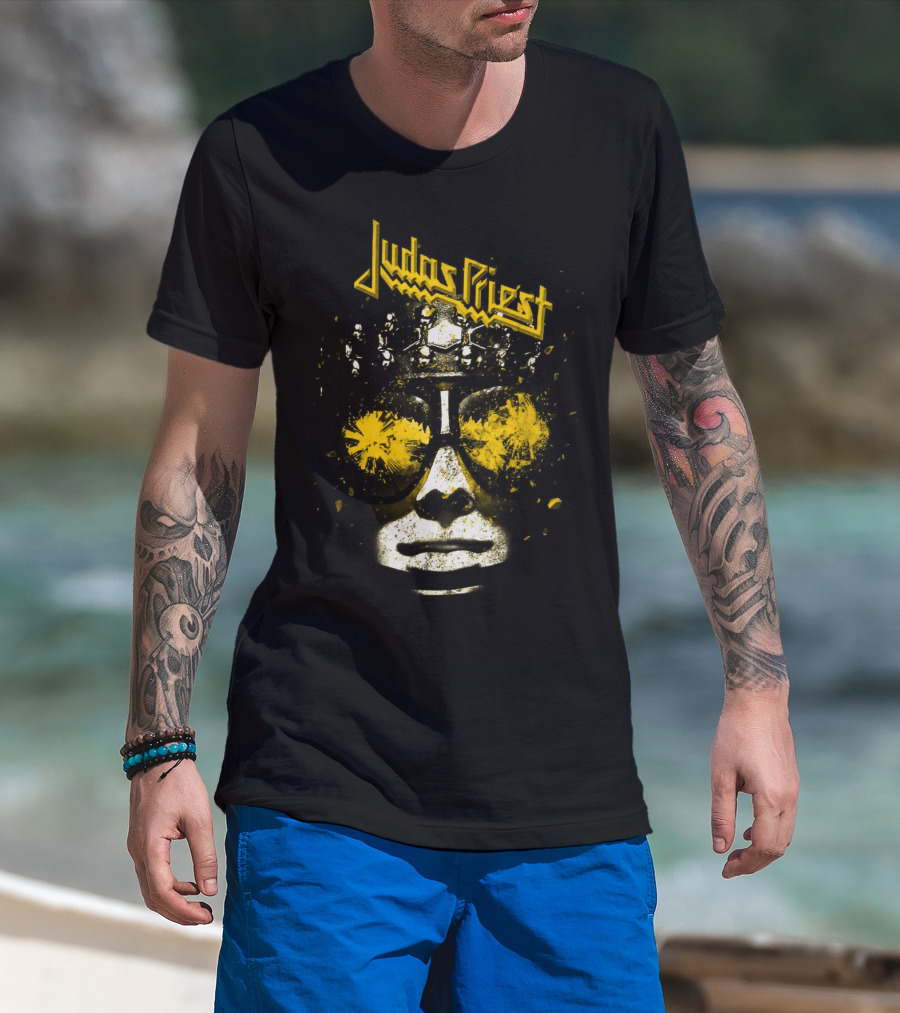 Judas Priest Metal Sunglasses Face Artwork T-Shirt