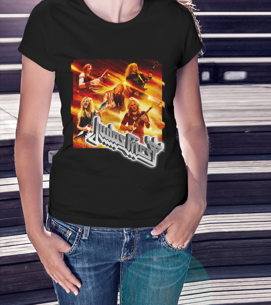 Judas Priest Firepower Tour Band Members Collage T-Shirt