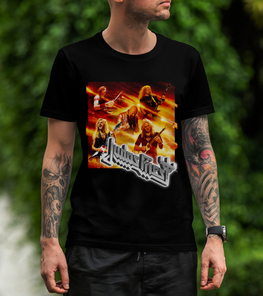 Judas Priest Firepower Tour Band Members Collage T-Shirt
