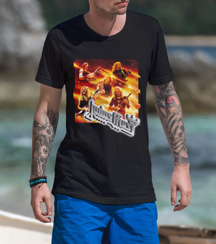 Judas Priest Firepower Tour Band Members Collage T-Shirt