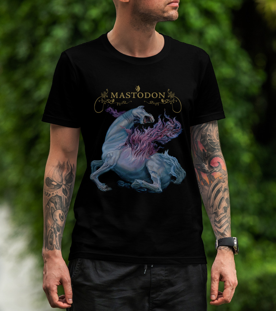 Mastodon Fiery Horse Artwork T-Shirt