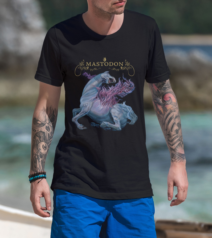Mastodon Fiery Horse Artwork T-Shirt