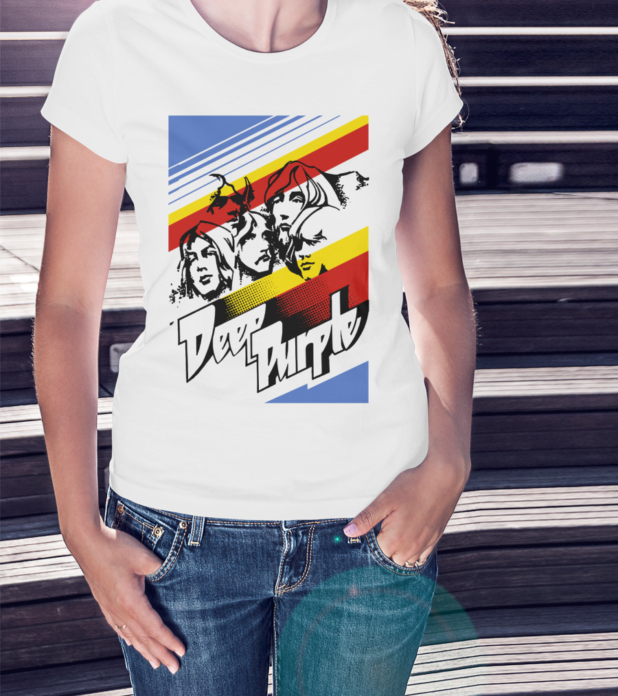 Deep Purple Band Retro Stripes T-Shirt
