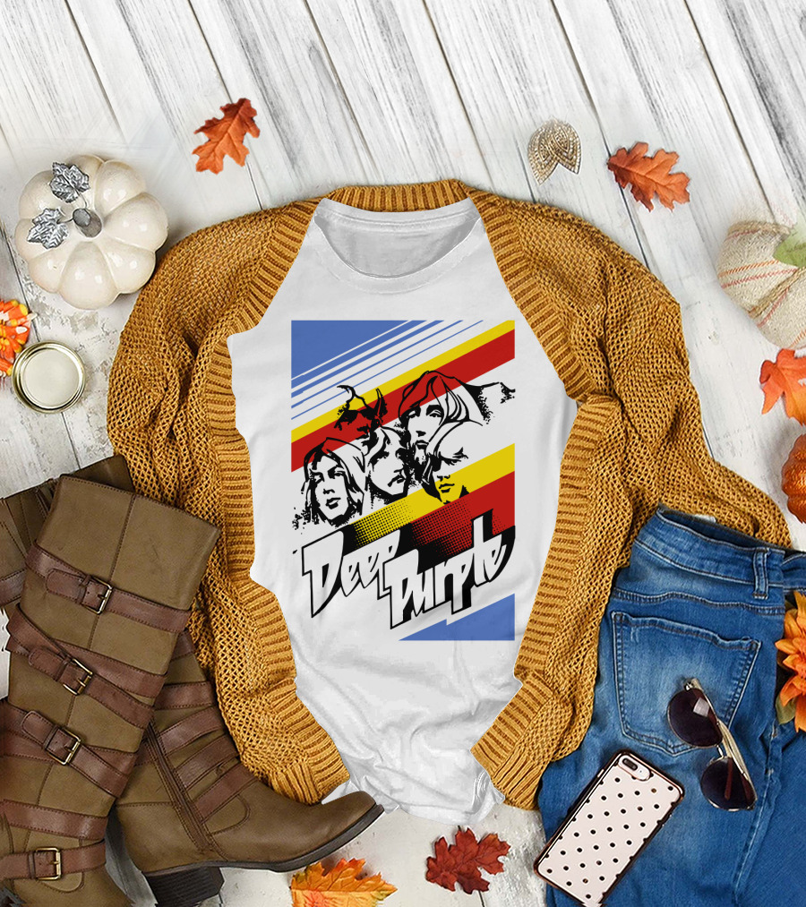 Deep Purple Band Retro Stripes T-Shirt