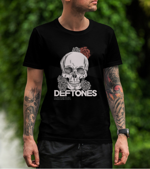 Deftones Minerva Skull With Roses T-Shirt