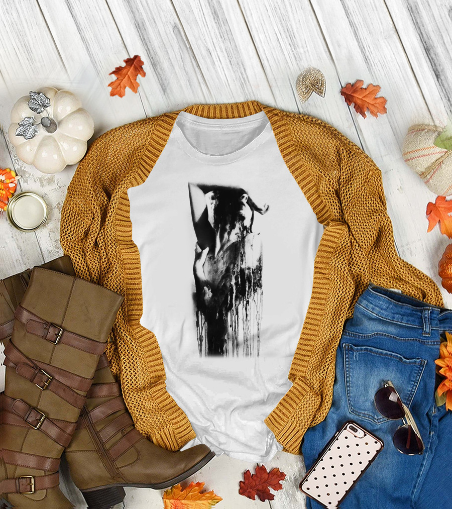 Inked Abstract Monochrome Figure T-Shirt