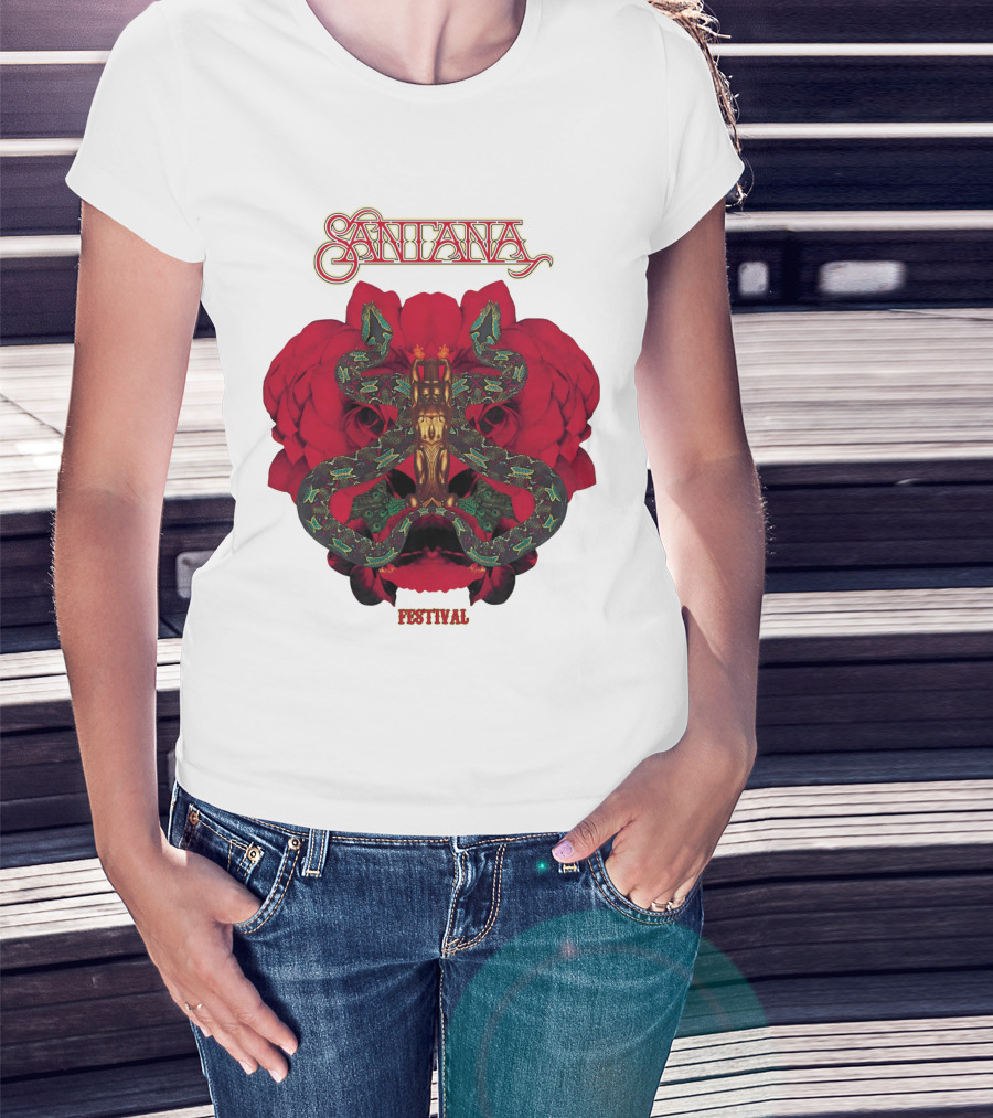 Santana Festival Snake And Rose T-Shirt
