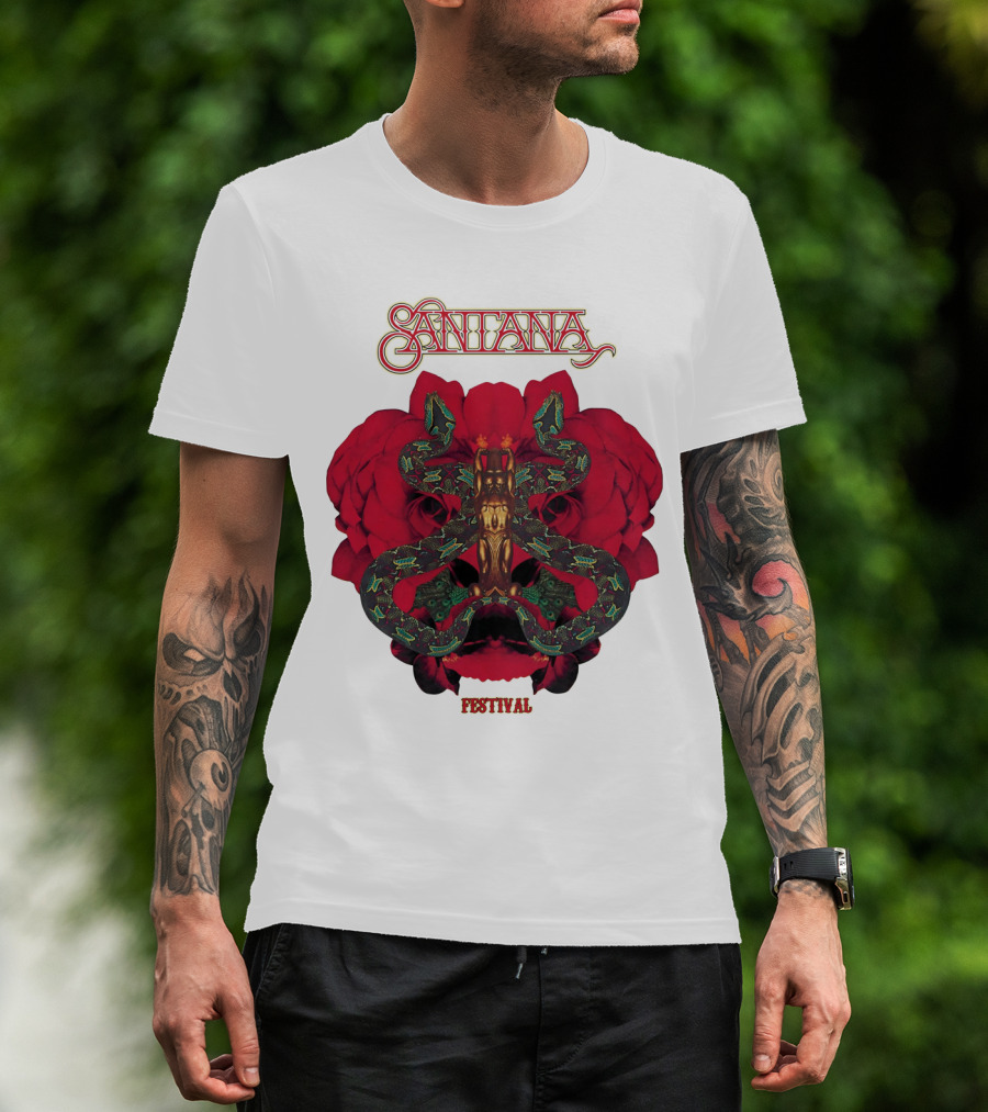 Santana Festival Snake And Rose T-Shirt