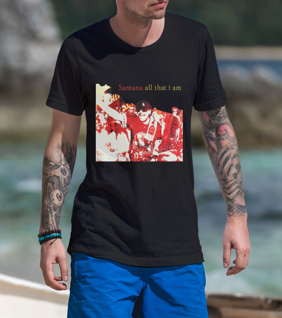 Santana All That I Am Red And White Guitarist T-Shirt