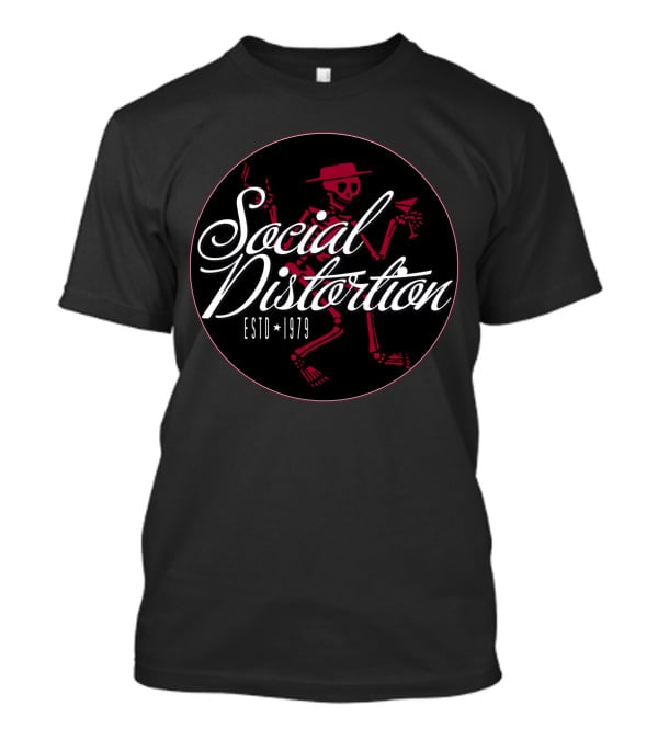 Social Distortion Estd 1979 Skeleton With Cocktail And Cigarette T-Shirt