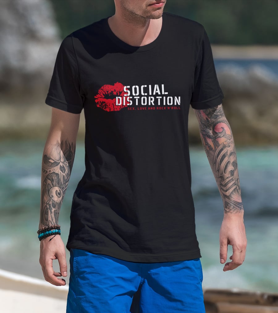 Social Distortion Sex Love And Rock 'N' Roll Red Lips T-Shirt