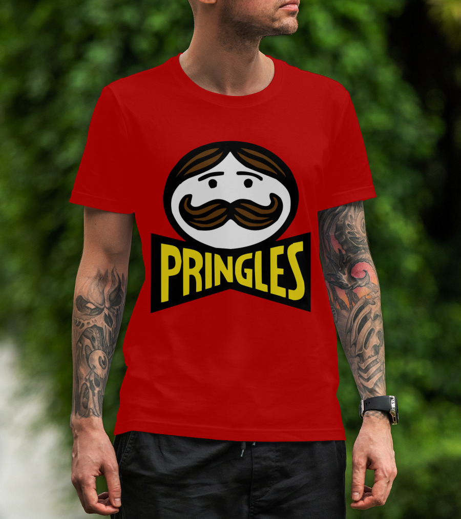 Prm 36 Pringles Logo Mustache And Bowtie T-Shirt