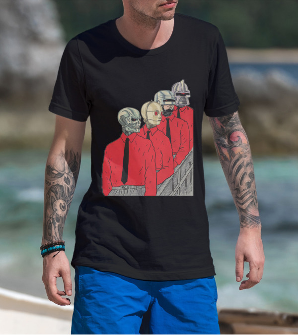 Robots In Red Shirts Black Ties T-Shirt