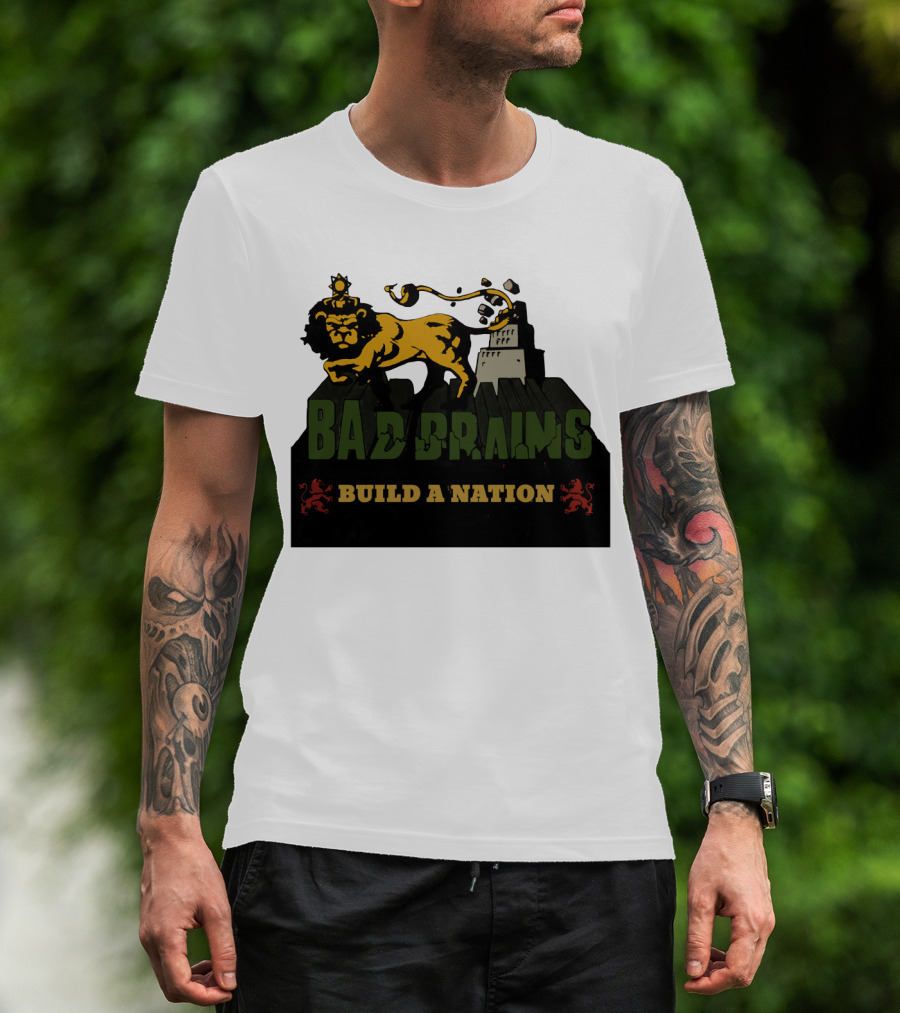 Bad Brains Build A Nation Lion Reggae Punk T-Shirt