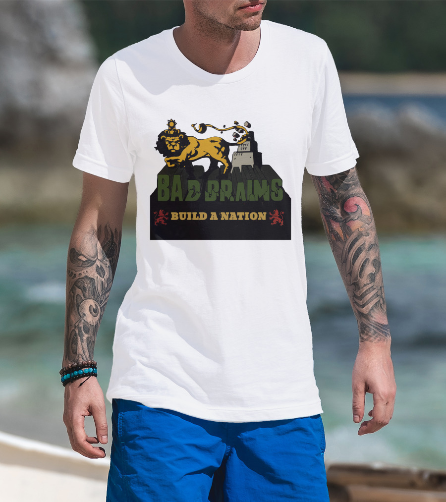 Bad Brains Build A Nation Lion Reggae Punk T-Shirt