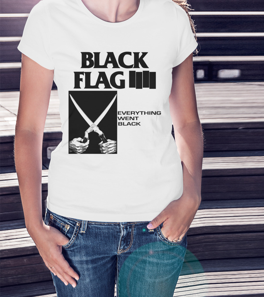 Black Flag Everything Went Black Scissors Artwork T-Shirt