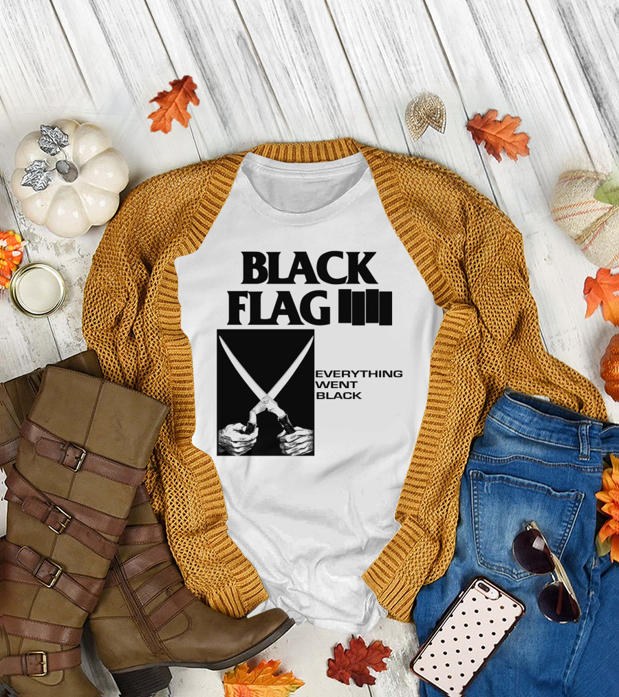 Black Flag Everything Went Black Scissors Artwork T-Shirt
