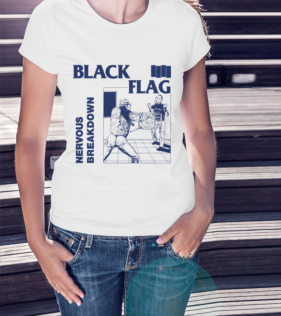 Black Flag Nervous Breakdown Confrontation Scene T-Shirt