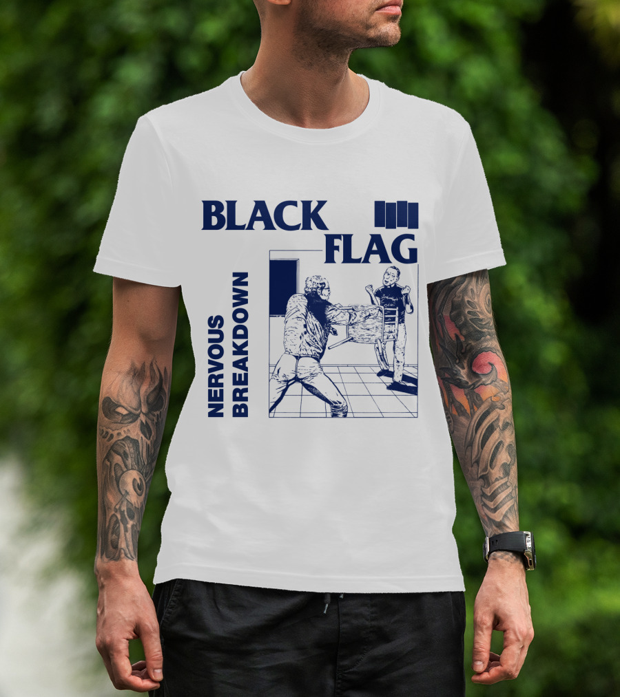 Black Flag Nervous Breakdown Confrontation Scene T-Shirt