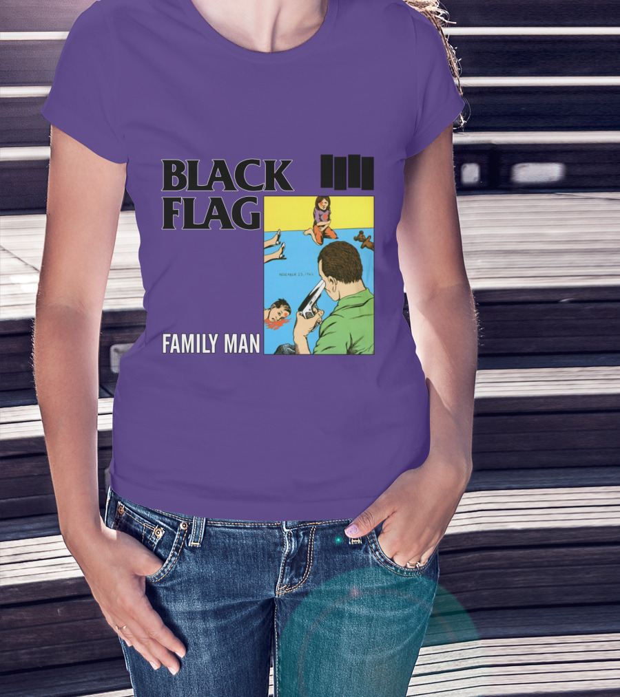 Black Flag Family Man - Nervous 23-1983 T-Shirt