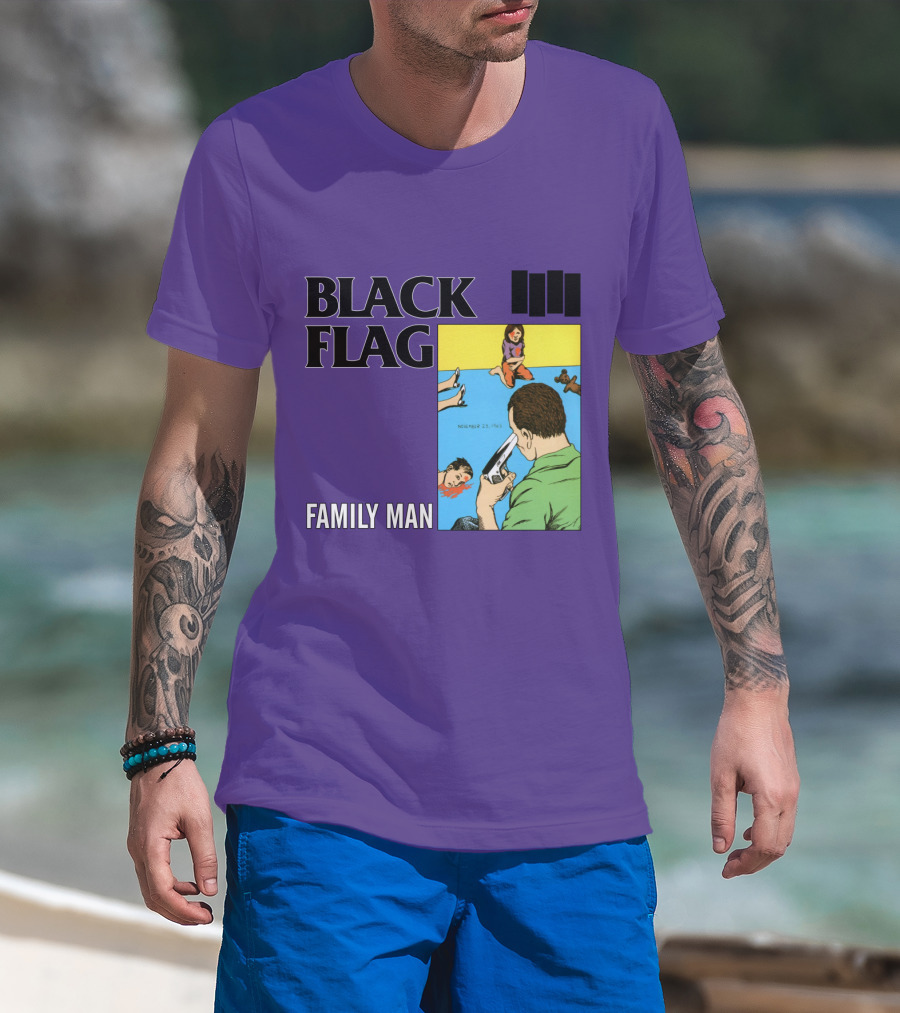Black Flag Family Man - Nervous 23-1983 T-Shirt