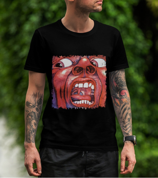 KC 03 In The Court Of The Crimson King Album Art Distorted Red Face T-Shirt