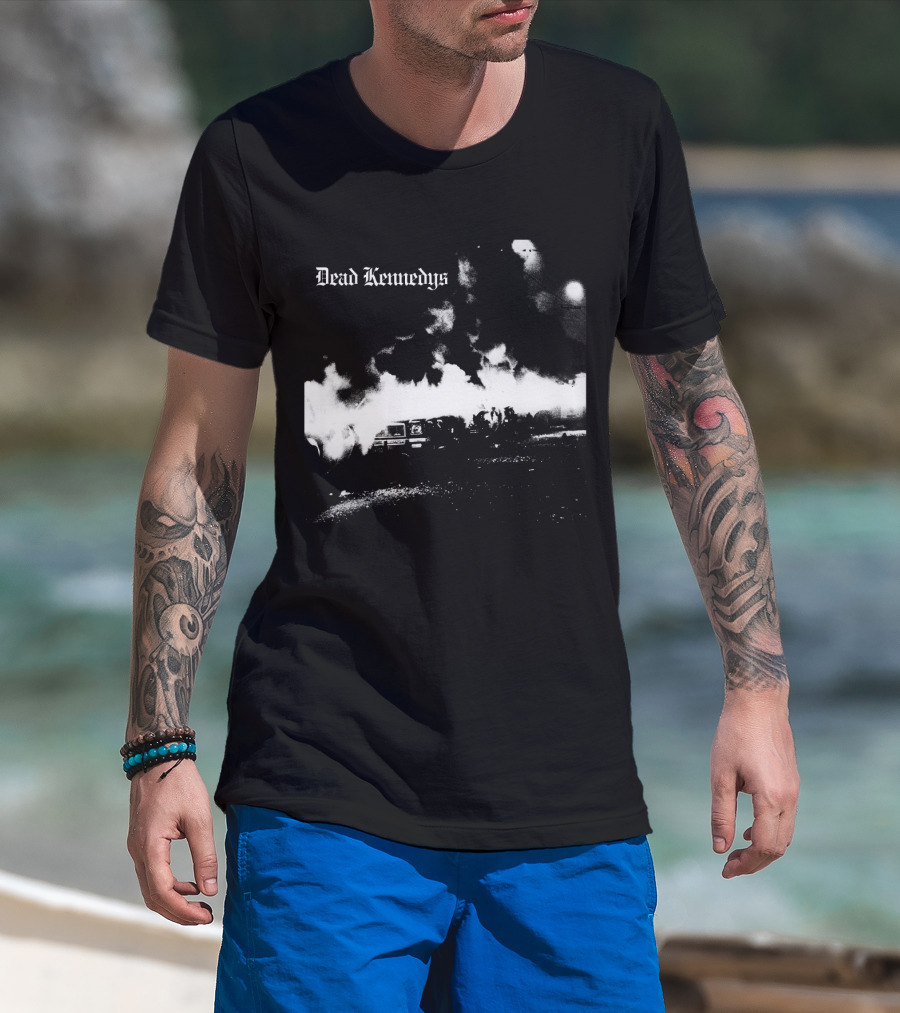 Dead Kennedys Riots And Flames Black And White Scene T-Shirt