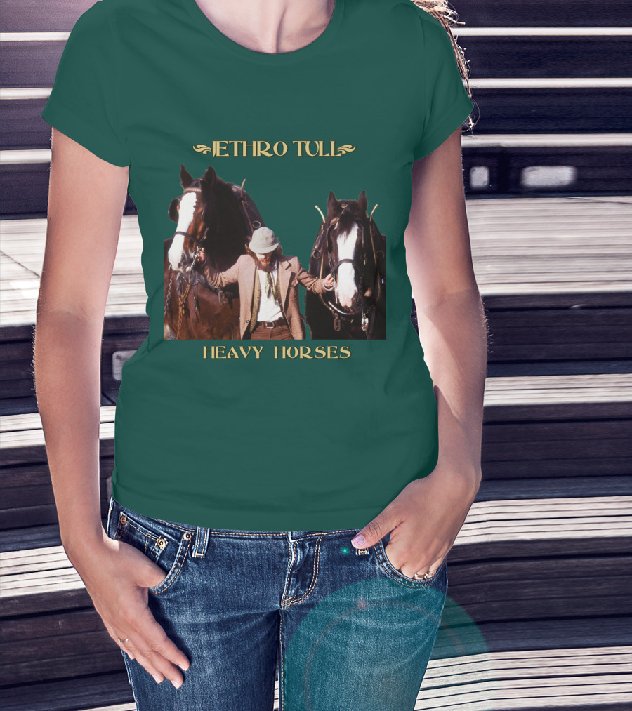 Jethro Tull Heavy Horses Album Cover With Horses And Figure T-Shirt