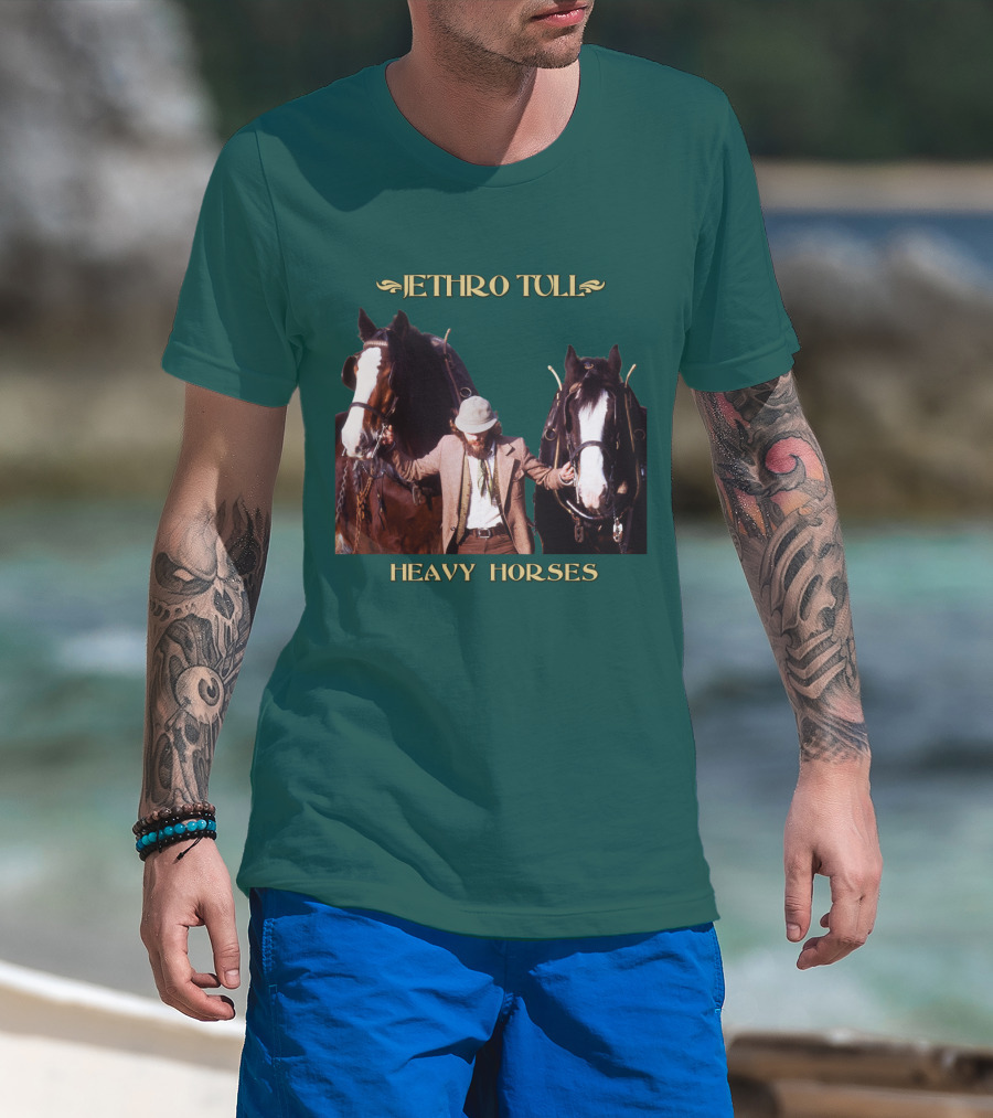 Jethro Tull Heavy Horses Album Cover With Horses And Figure T-Shirt