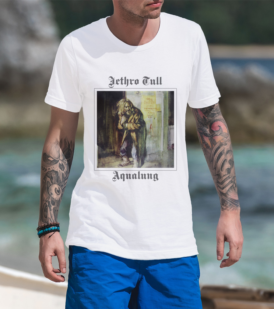 Jethro Tull Aqualung Album Cover Homeless Man Artwork T-Shirt